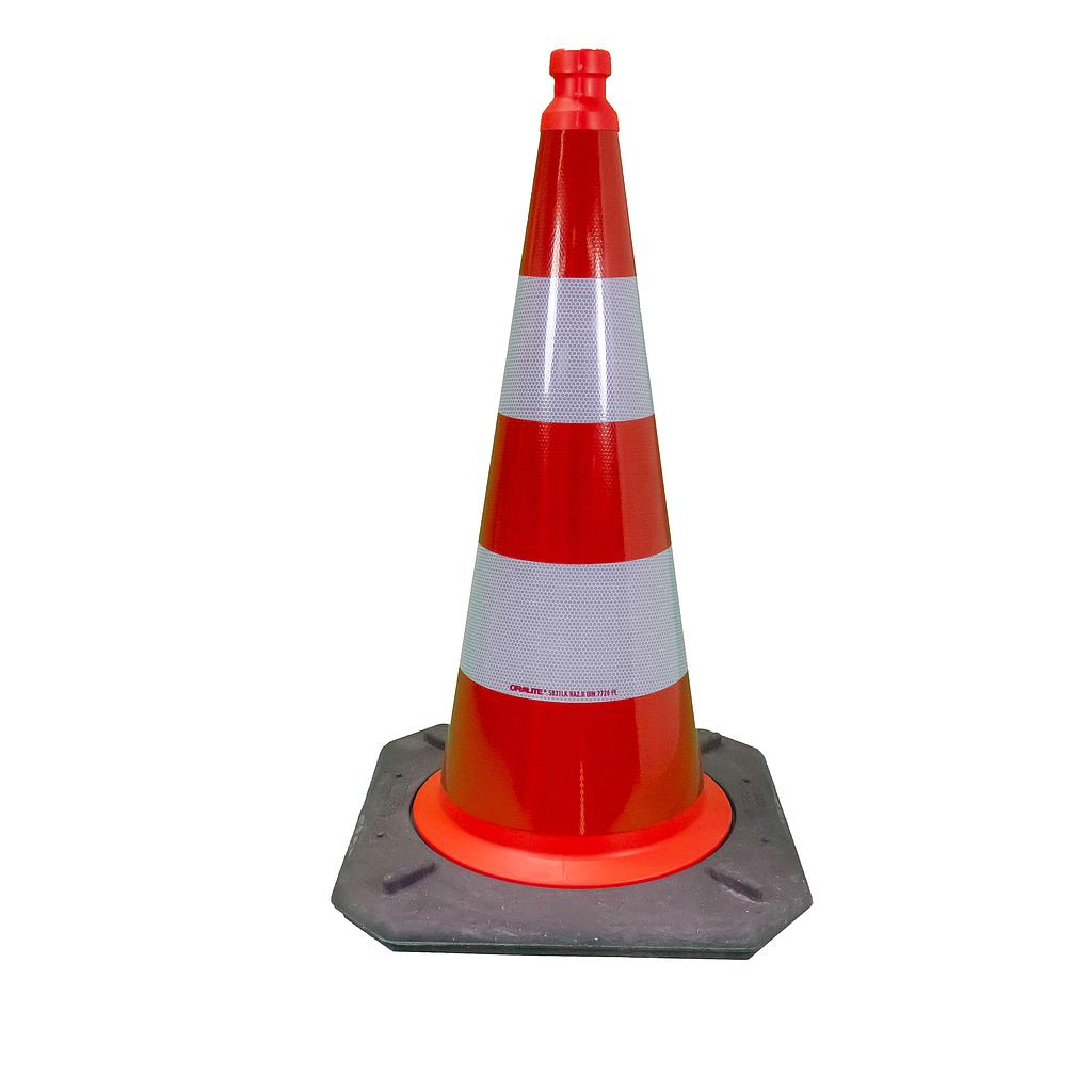 Bast Pion Oranje | 75 cm | Reflecterend + Verzwaarde voet | HDPE | Verkeerskegel