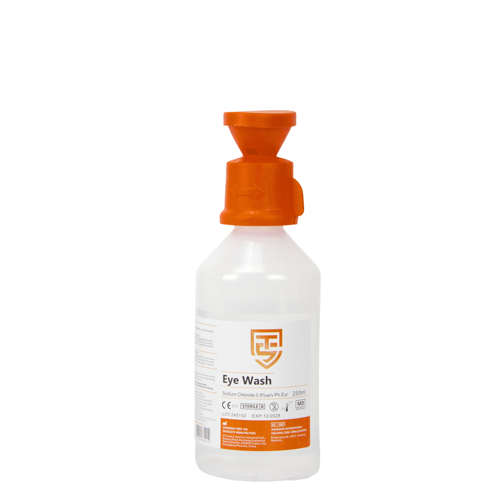 Technosafety Oogspoelfles 250 ml | Met oogbad | NaCl 0,9% 