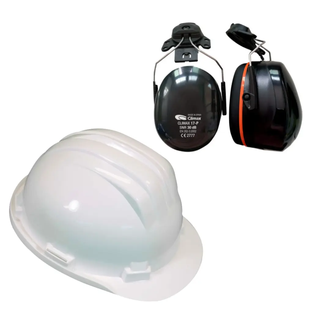 Climax Veiligheidshelm RS5 | Wit | Schuifband | Incl. 17-P Oorkappen