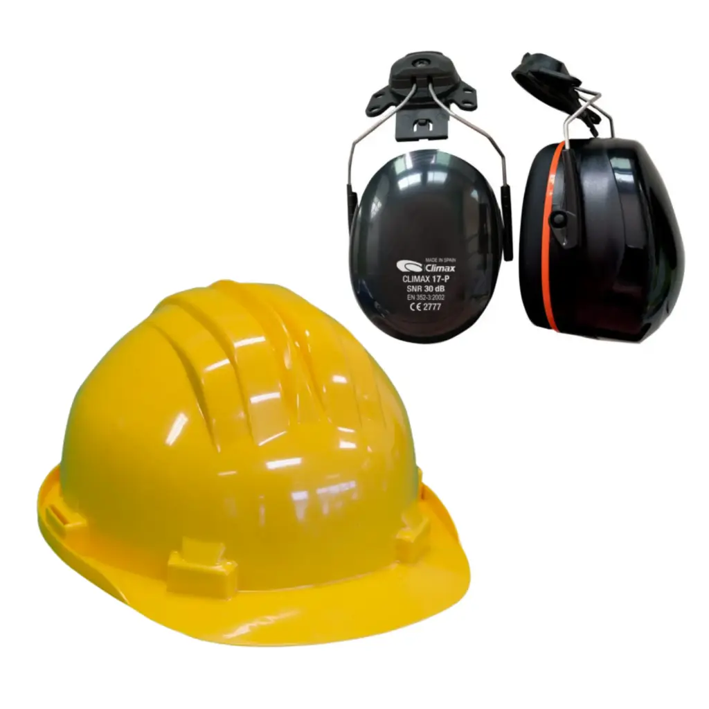 Climax Veiligheidshelm RS5 | Geel | Schuifband | Incl. 17-P Oorkappen