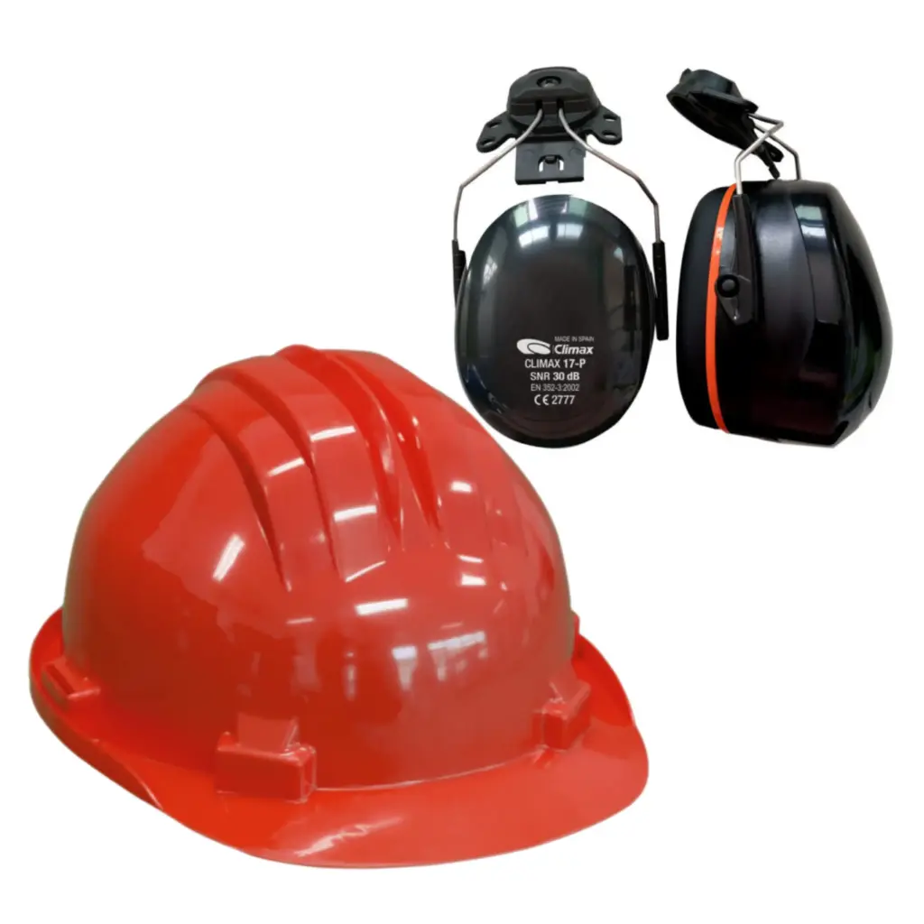 Climax Veiligheidshelm RS5 | Rood | Schuifband | Incl. 17-P Oorkappen