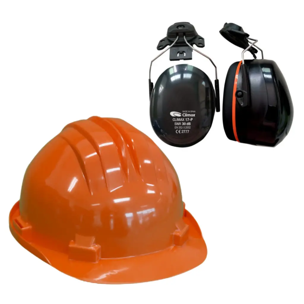 Climax Veiligheidshelm RS5 | Oranje | Schuifband | Incl. 17-P Oorkappen