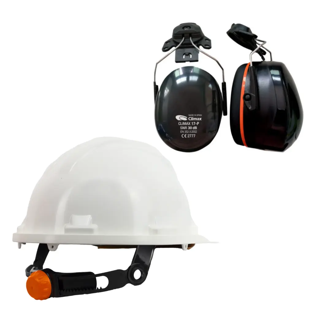 Climax Veiligheidshelm RG5 | Wit | Draaiknop | Incl. 17-P Oorkappen