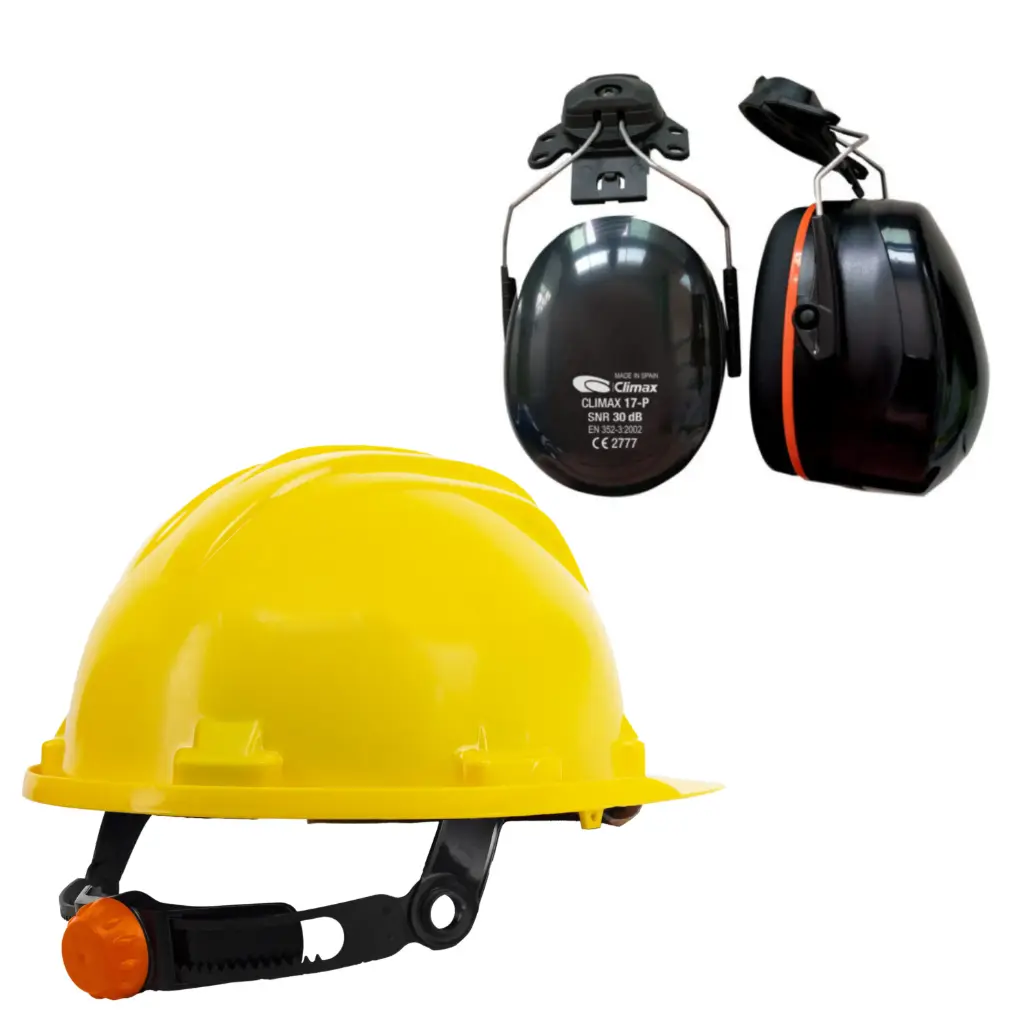 Climax Veiligheidshelm RG5 | Geel | Draaiknop | Incl. 17-P Oorkappen