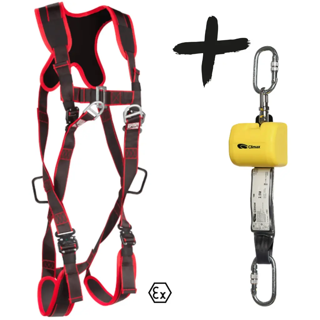 Climax Valbeveiliging set Harnas 21-C Plus | Incl. Valstopapparaat 2,5 m 