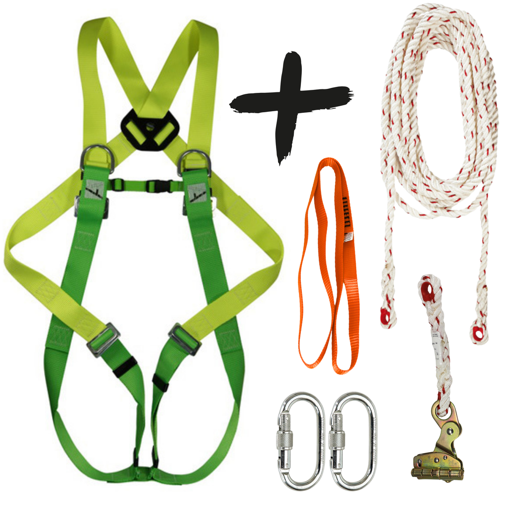 Climax Valbeveiliging set Harnas 27-C | Incl. Veiligheidslijn 10 m, Ankerstrop 0,8 m en Lijnklem 
