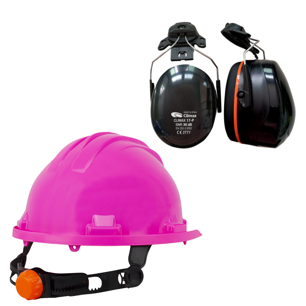 Climax Veiligheidshelm RG5 | Roze | Draaiknop | Incl. 17-P Oorkappen