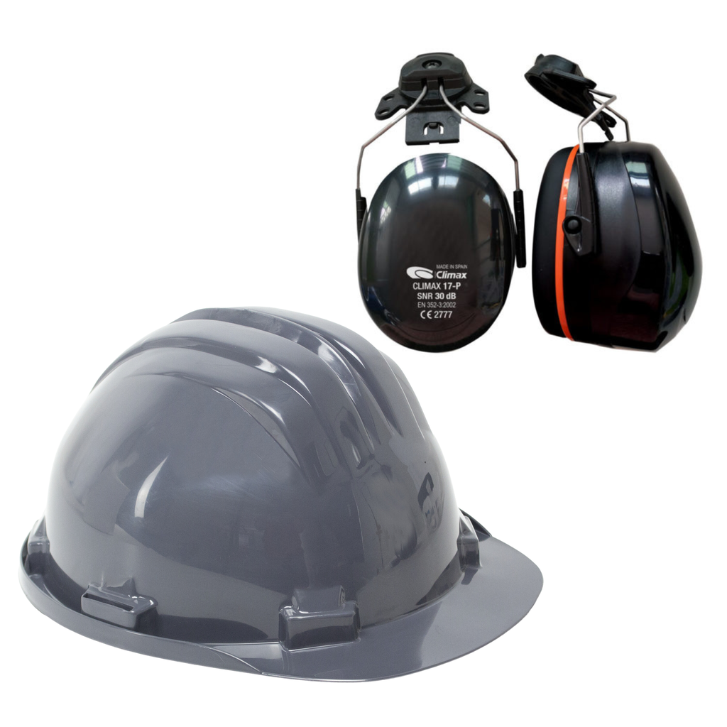 Climax Veiligheidshelm RS5 | Grijs | Schuifband | Incl. 17-P Oorkappen