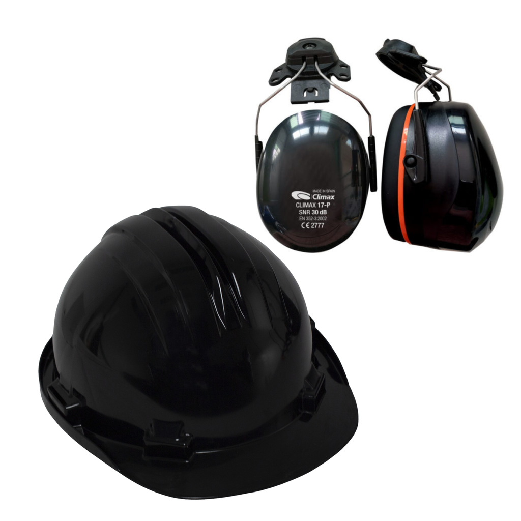 Climax Veiligheidshelm RS5 | Zwart | Schuifband | Incl. 17-P Oorkappen