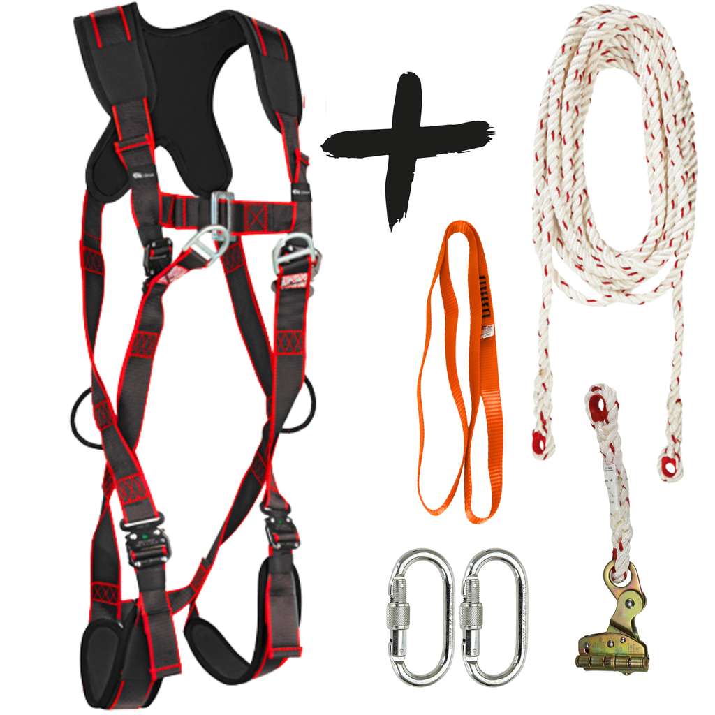 Climax Valbeveiliging set Harnas 21-C | Incl. Veiligheidslijn 10 m, Ankerstrop 0,8 m en Lijnklem 