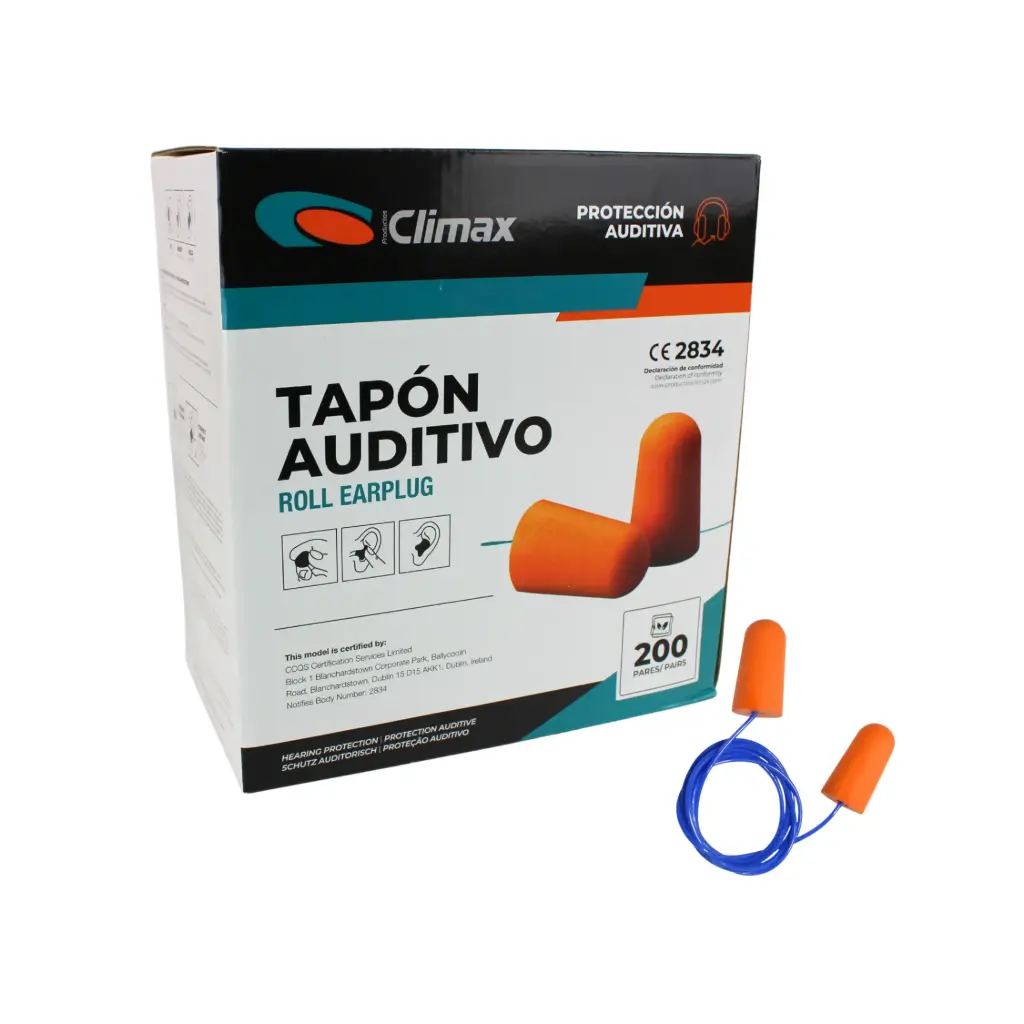 Climax Wegwerp Oordoppen met koord 13E C/C | 200 paar | 38 dB