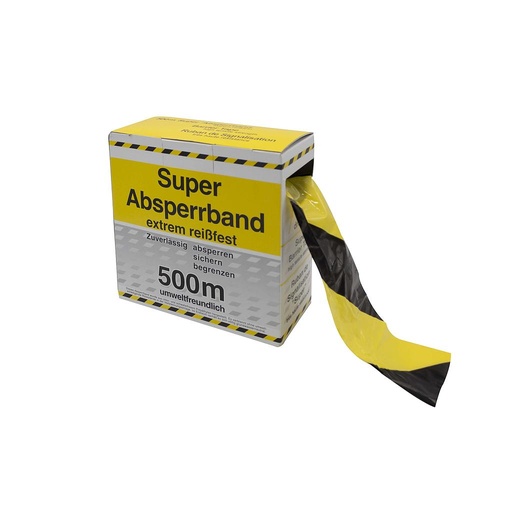 [551022002] Afzetlint Geel-Zwart | 500 m x 80 mm