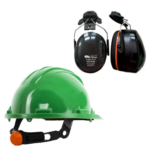 [451066008A] Climax Veiligheidshelm RG5 | Groen | Draaiknop | Incl. 17-P Oorkappen