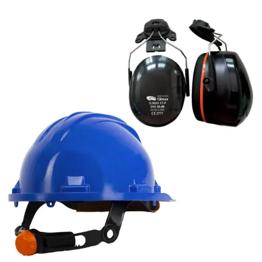 [451066010A] Climax Veiligheidshelm RG5 | Blauw | Draaiknop | Incl. 17-P Oorkappen