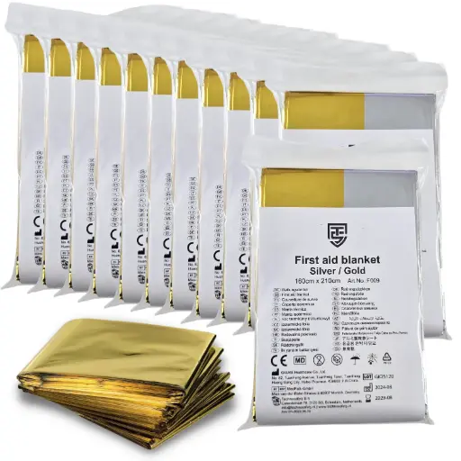 [302022093B] Technosafety Nooddeken | Goud - zilver | Set van 12 stuks