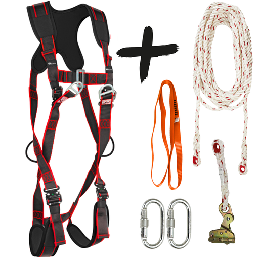 [501066004D] Climax Valbeveiliging set Harnas 21-C | Incl. Veiligheidslijn 10 m, Ankerstrop 0,8 m en Lijnklem 